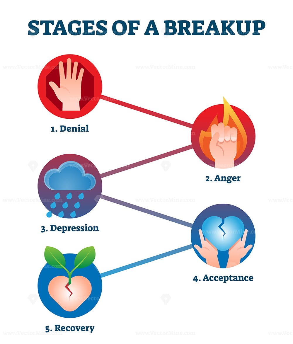 FREE Stages Of Breakup With Labeled Educational Feelings And Emotions 