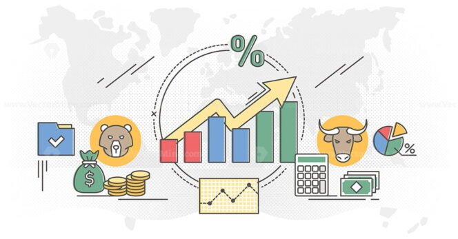 FREE Stock market outline concept data analysis vector illustration ...