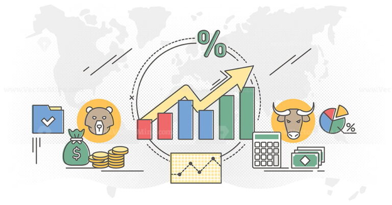 FREE Stock market outline concept data analysis vector illustration ...