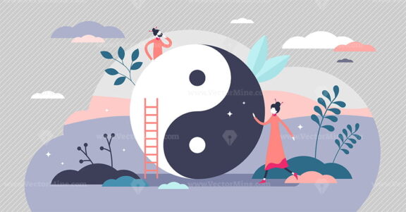 Yin and yang vector illustration