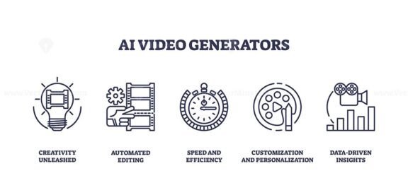 ai video generators icons outline 1