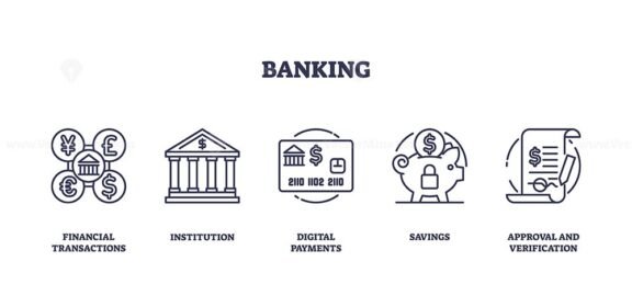 banking icons outline 1