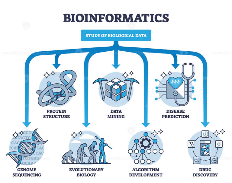 Bioinformatics As Study And Research Of Biological Data Outline Diagram ...