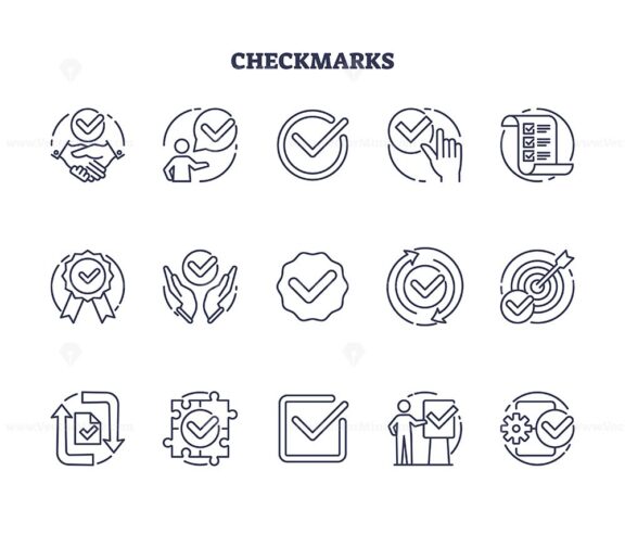 checkmark icons outline 1