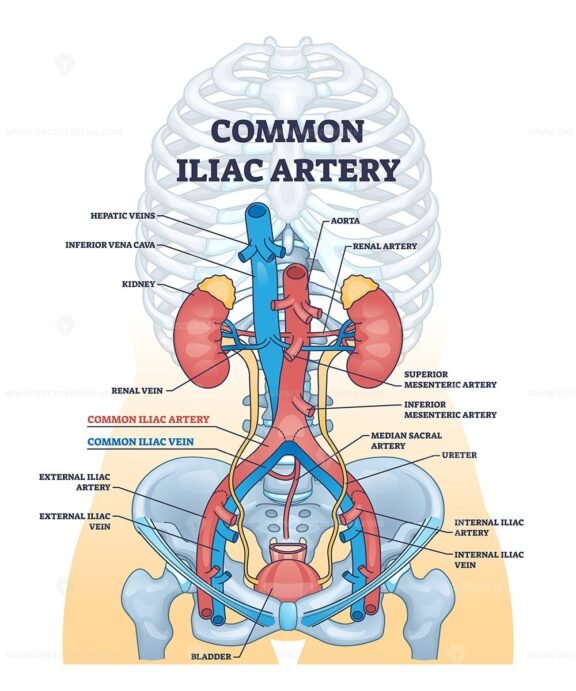 common iliac artery outline diagram 1