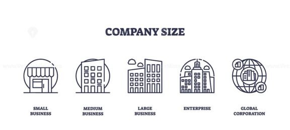 company size icons outline 1