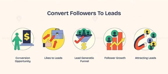 convert followers to leads neubrutalism icons 1