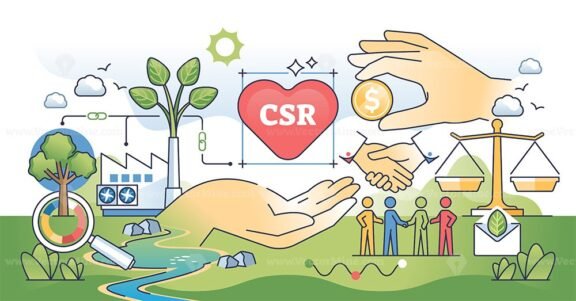 corporate social responsibility hands outline concept 1