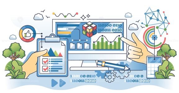 data analytics consulting hands outline concept 1