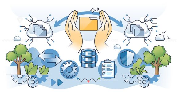 data migration hands outline concept 1