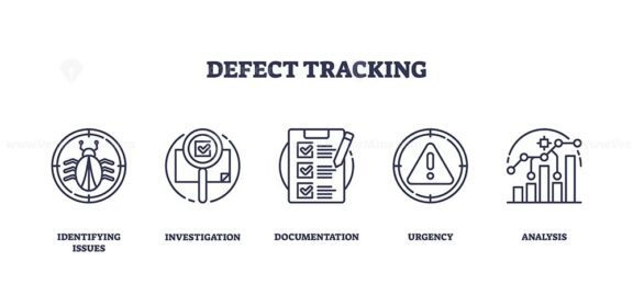 defect tracking icons outline 1