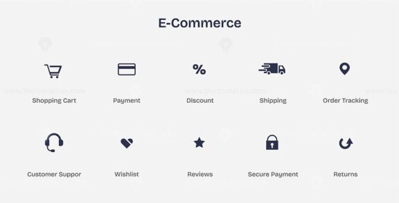 e commerce minimalism mono icons 1