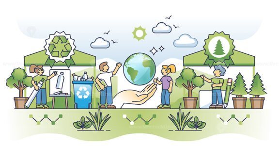 eco awareness initiatives outline concept 1