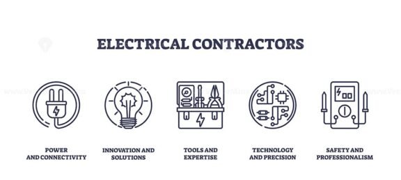 electrical contractors icons outline 1