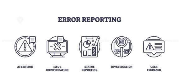 error reporting icons outline 1