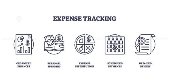 expense tracking icons outline 1