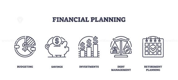 financial planning icons outline 1