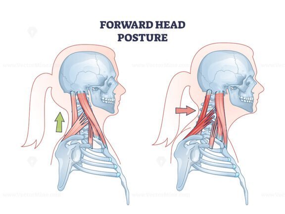 forward head posture outline diagram 1