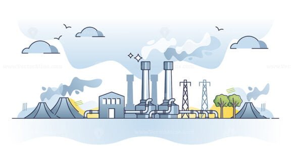 geothermal energy plant outline concept 1