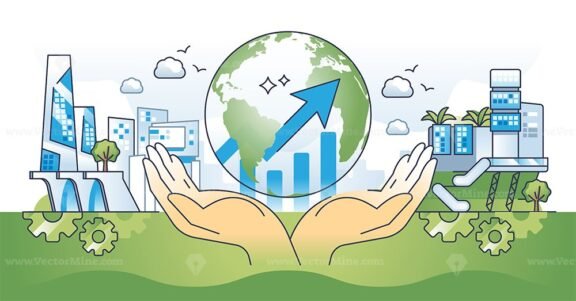 global eco investment hands outline concept 1