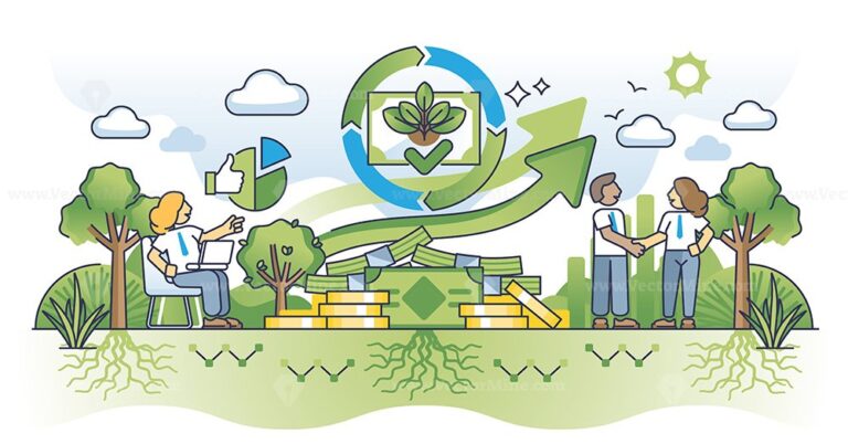 Economic growth vs environmental protection for green balance outline ...