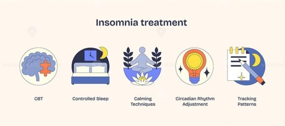 insomnia treatment neubrutalism icons 1