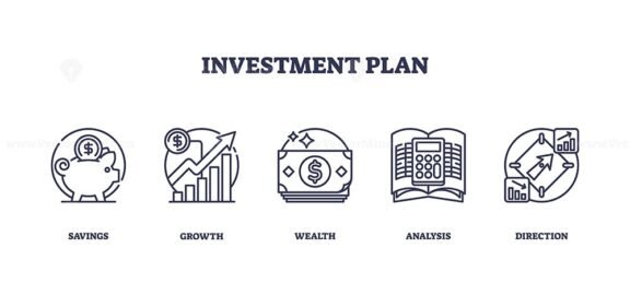 investment plan icons outline 1