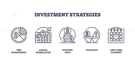 investment strategies icons outline 1