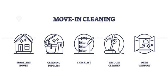 move in cleaning icons outline 1