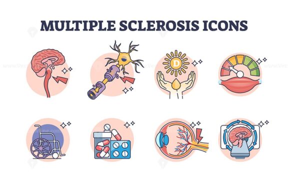 multiple sclerosis icons outline 1