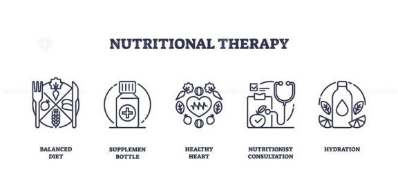 nutritional therapy icons outline 1