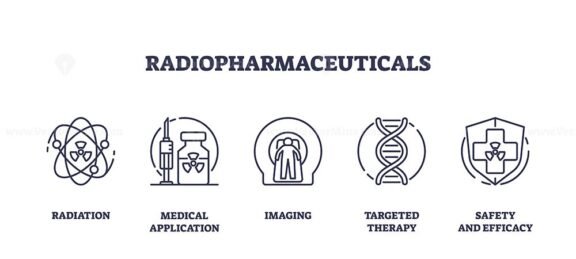 radiopharmaceuticals icons outline 1