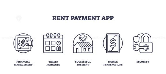 rent payment app icons outline 1