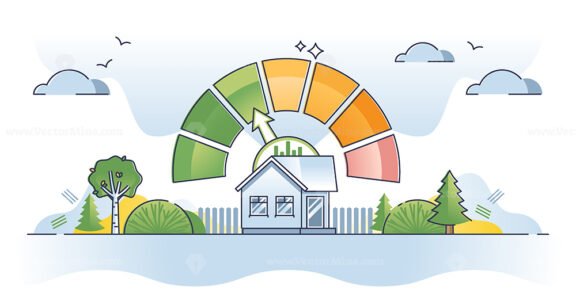 Residential home energy efficiency with level measurement outline diagram