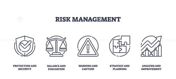 risk management icons outline 1