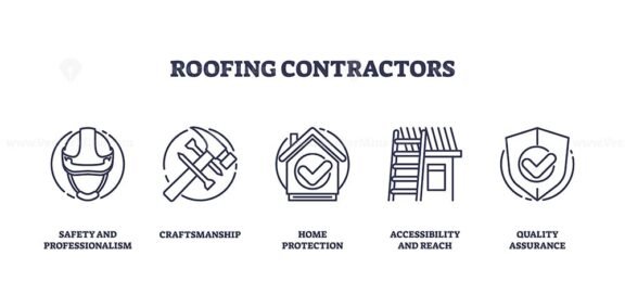 roofing contractors icons outline 1