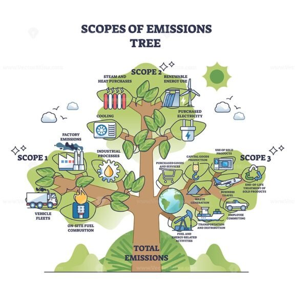 scopes of emissions tree diagram outline 1