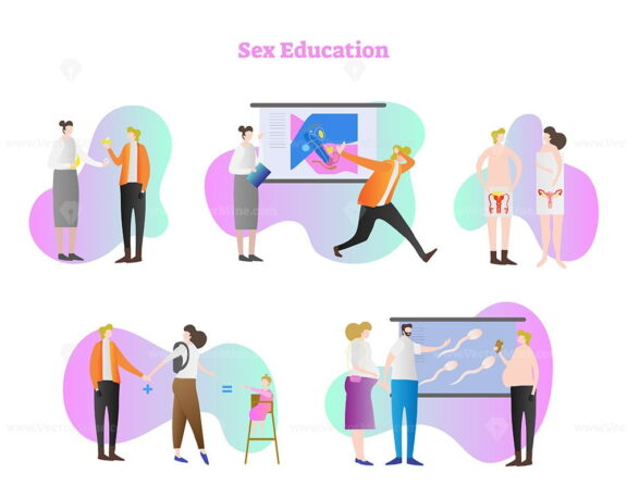 FREE Sex education vector illustration collection set