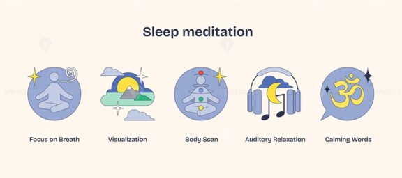 sleep meditation neubrutalism icons 1