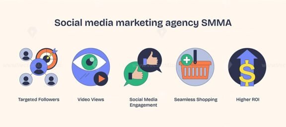 social media marketing agency smma neubrutalism icons 1