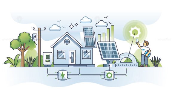 solar power technology and innovation outline concept 1