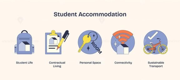 student accommodation neubrutalism icons 1