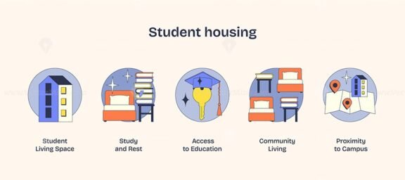 student housing neubrutalism icons 1