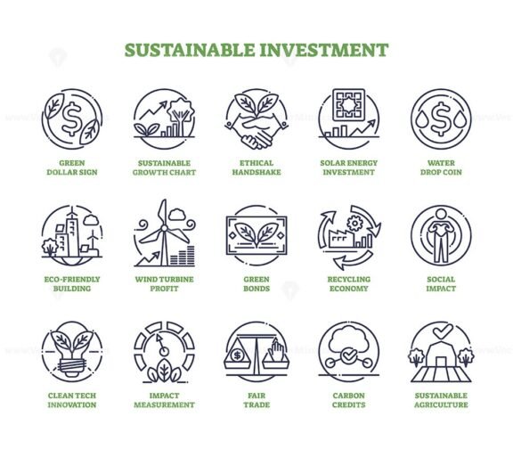 sustainable investment icons outline 1