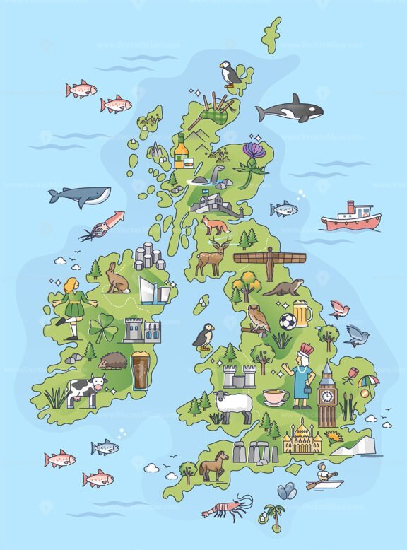 the british isles outline map 1