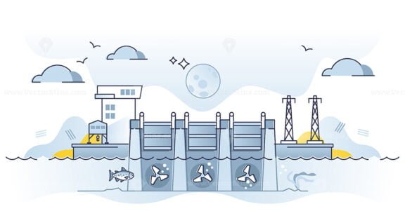 tidal energy plant outline concept 1