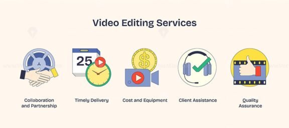 video editing services neubrutalism icons 1