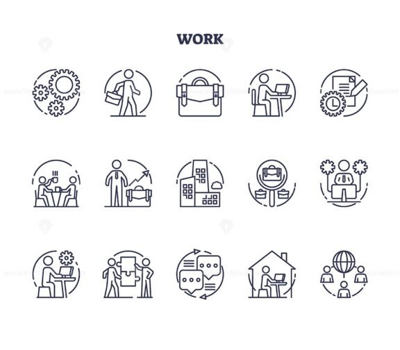 work icons outline 1