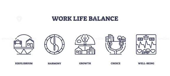 work life balance v2 icons outline 1